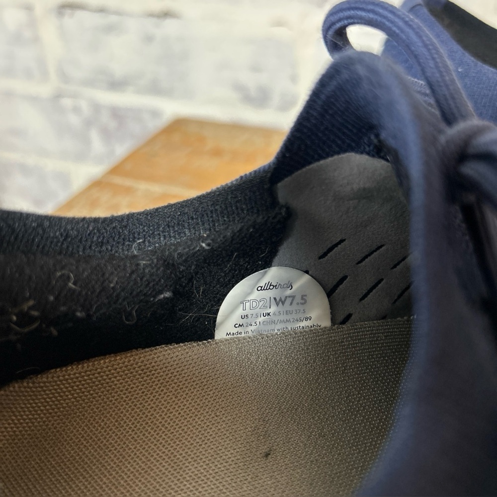 Allbirds Tree Dasher TD2 Women's SZ 7.5 Running Shoes Navy Blue Breathable Knit - Picture 8 of 11